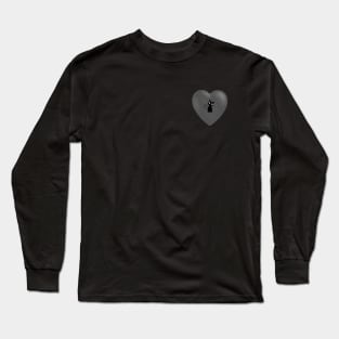 Cat lovers heart, pocket area placement Long Sleeve T-Shirt